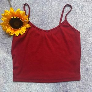 Red crop tank top